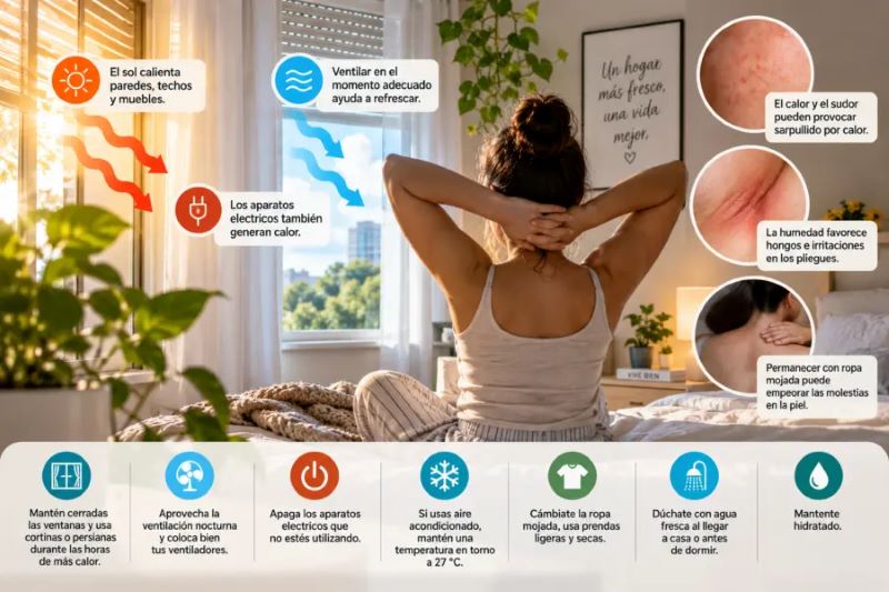 En este momento estás viendo Tu casa también guarda el calor: cómo proteger el descanso y la piel frente a las altas temperaturas